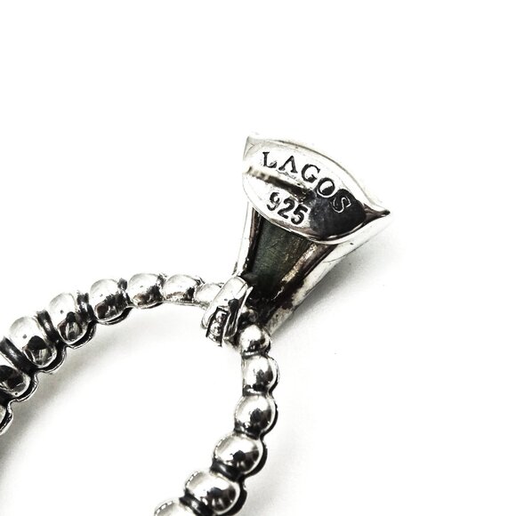 LAGOS Venus Link Oval Fluted Sterling Silver 18K Gold Post Malachite Earrings - Picture 10 of 10